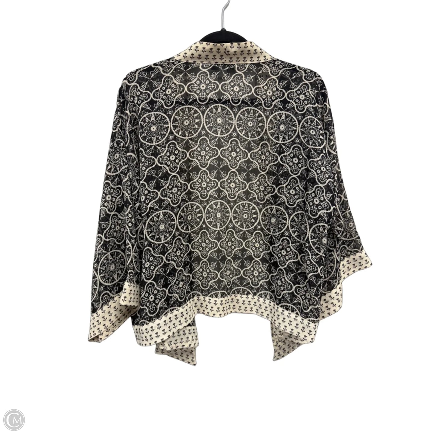 Kimono By Coldwater Creek In Black & Cream, Size: Mp