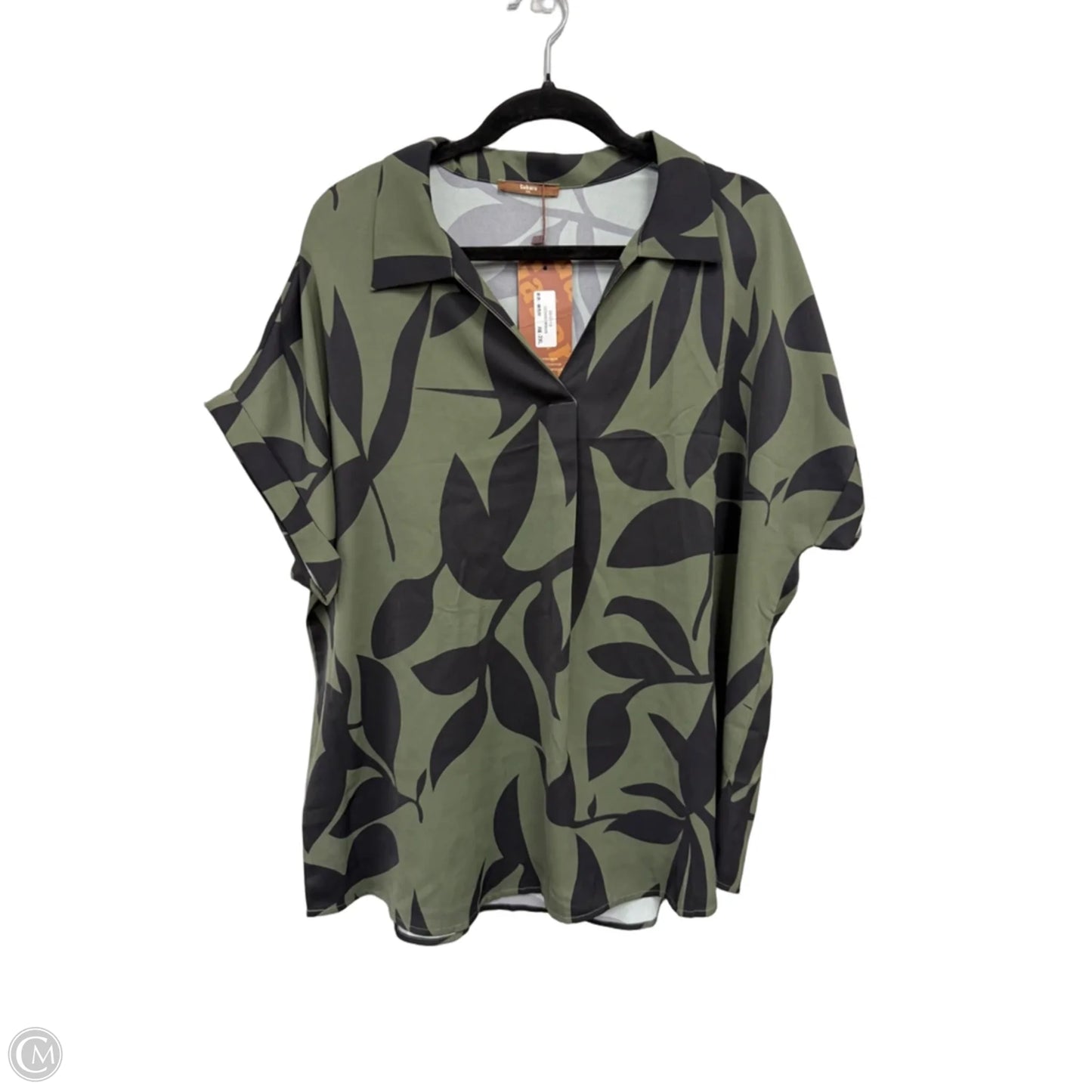 Top Short Sleeve By Clothes Mentor In Black & Green, Size: Xxl