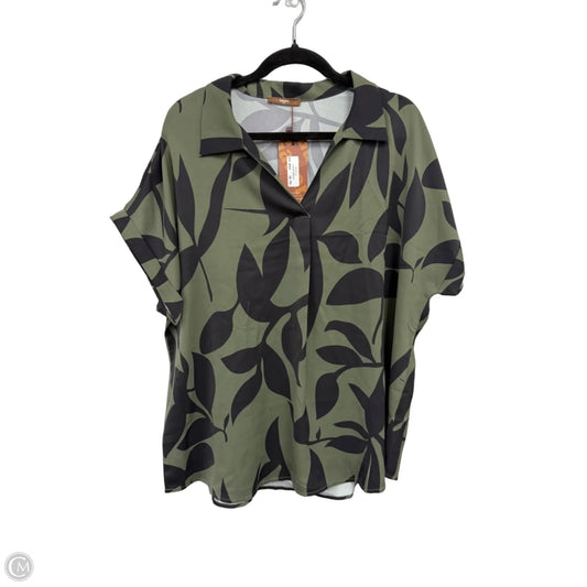 Top Short Sleeve By Clothes Mentor In Black & Green, Size: Xxl