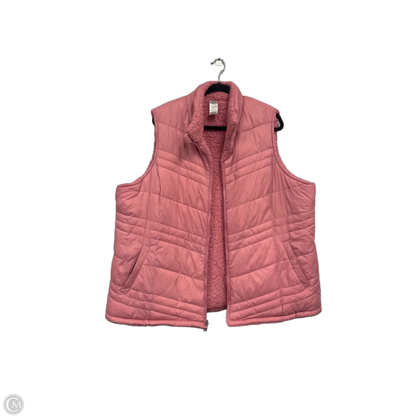 Vest Puffer & Quilted By Time And Tru In Pink, Size: 2x