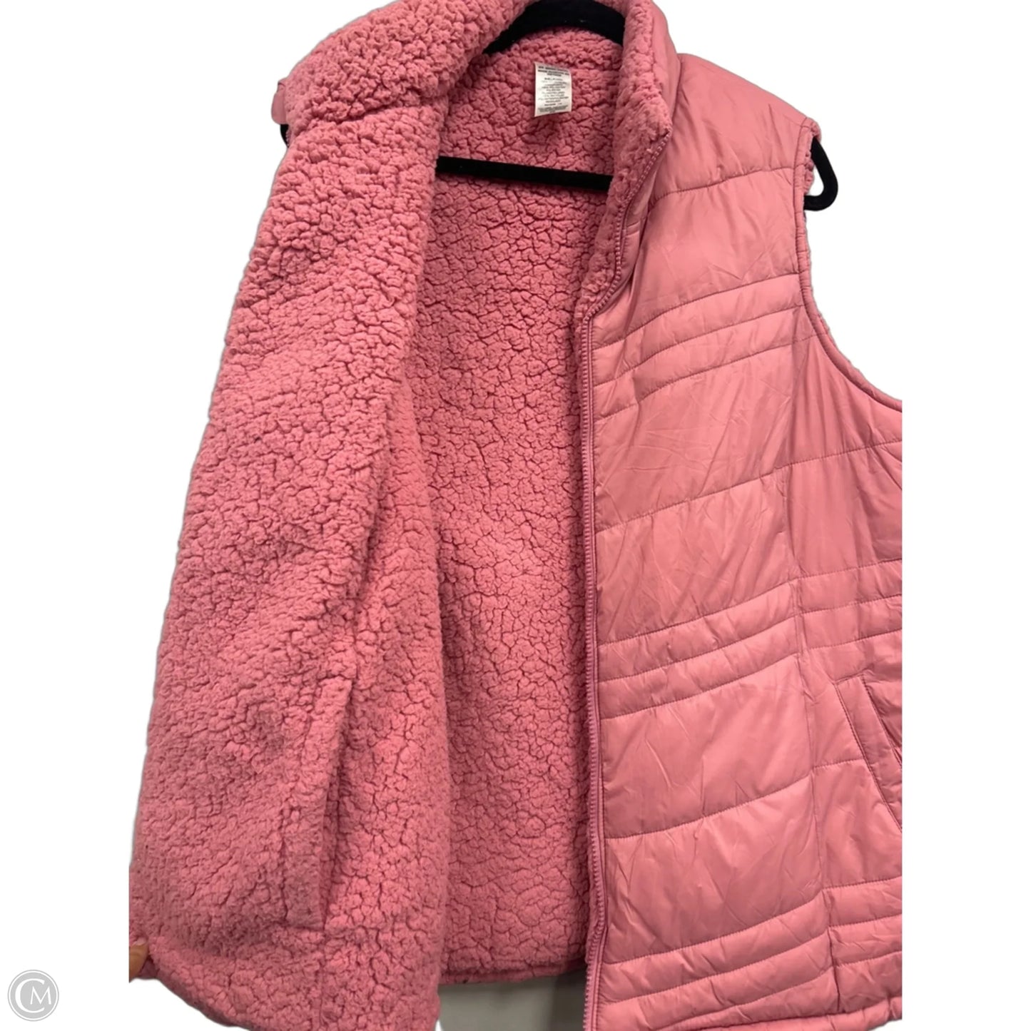 Vest Puffer & Quilted By Time And Tru In Pink, Size: 2x