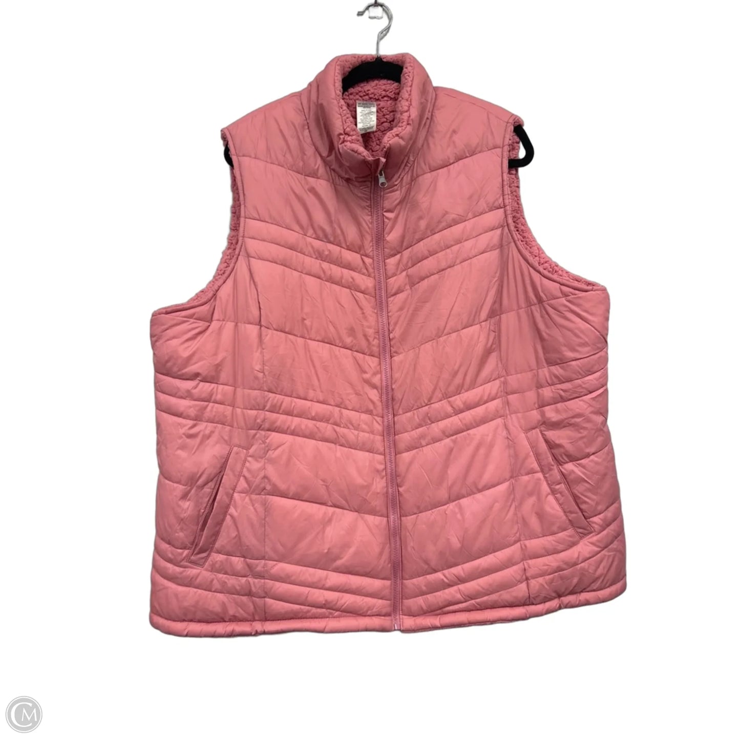 Vest Puffer & Quilted By Time And Tru In Pink, Size: 2x