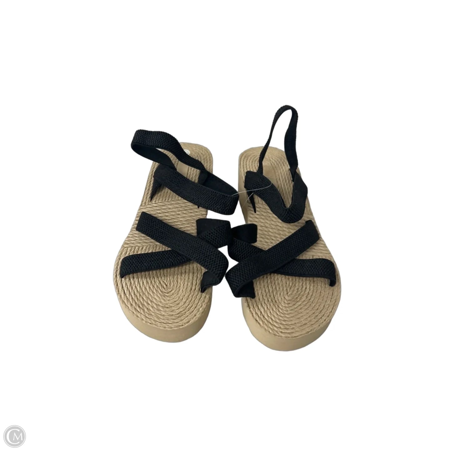 Sandals Heels Platform By Clothes Mentor In Black & Cream, Size: 8.5