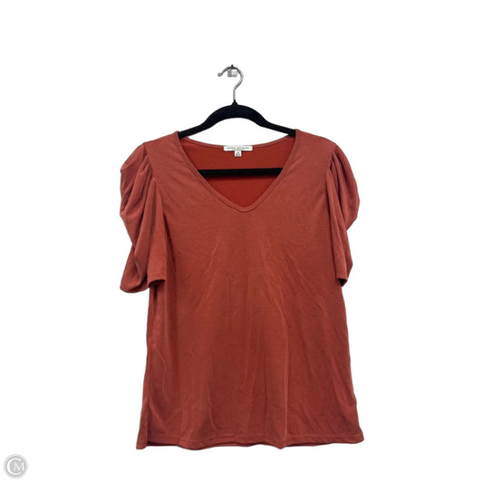 Top Short Sleeve By Green Envelope In Orange, Size: Xs