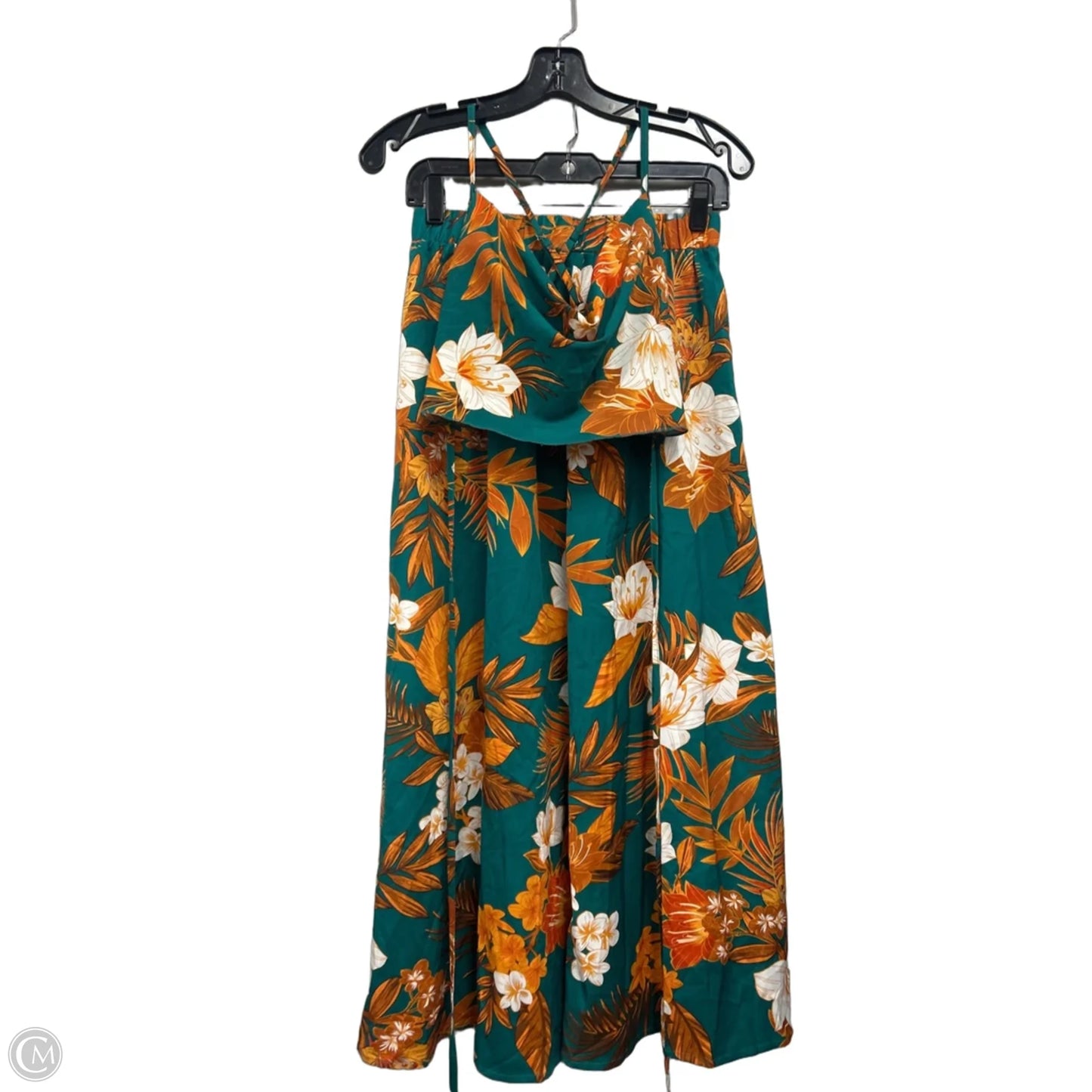 Skirt Set 2pc By Shein In Green & Orange, Size: M