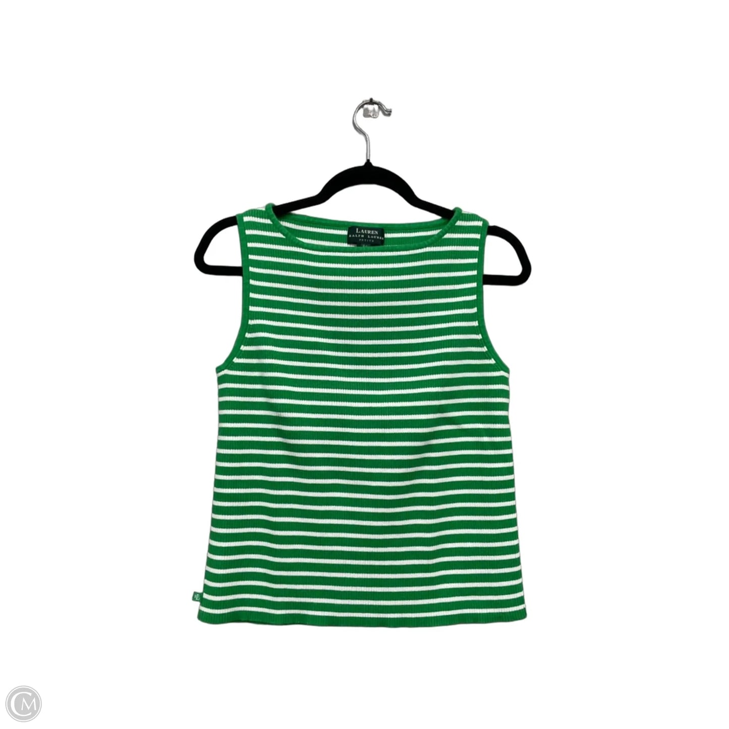 Top Sleeveless By Ralph Lauren In Green & White, Size: Lp