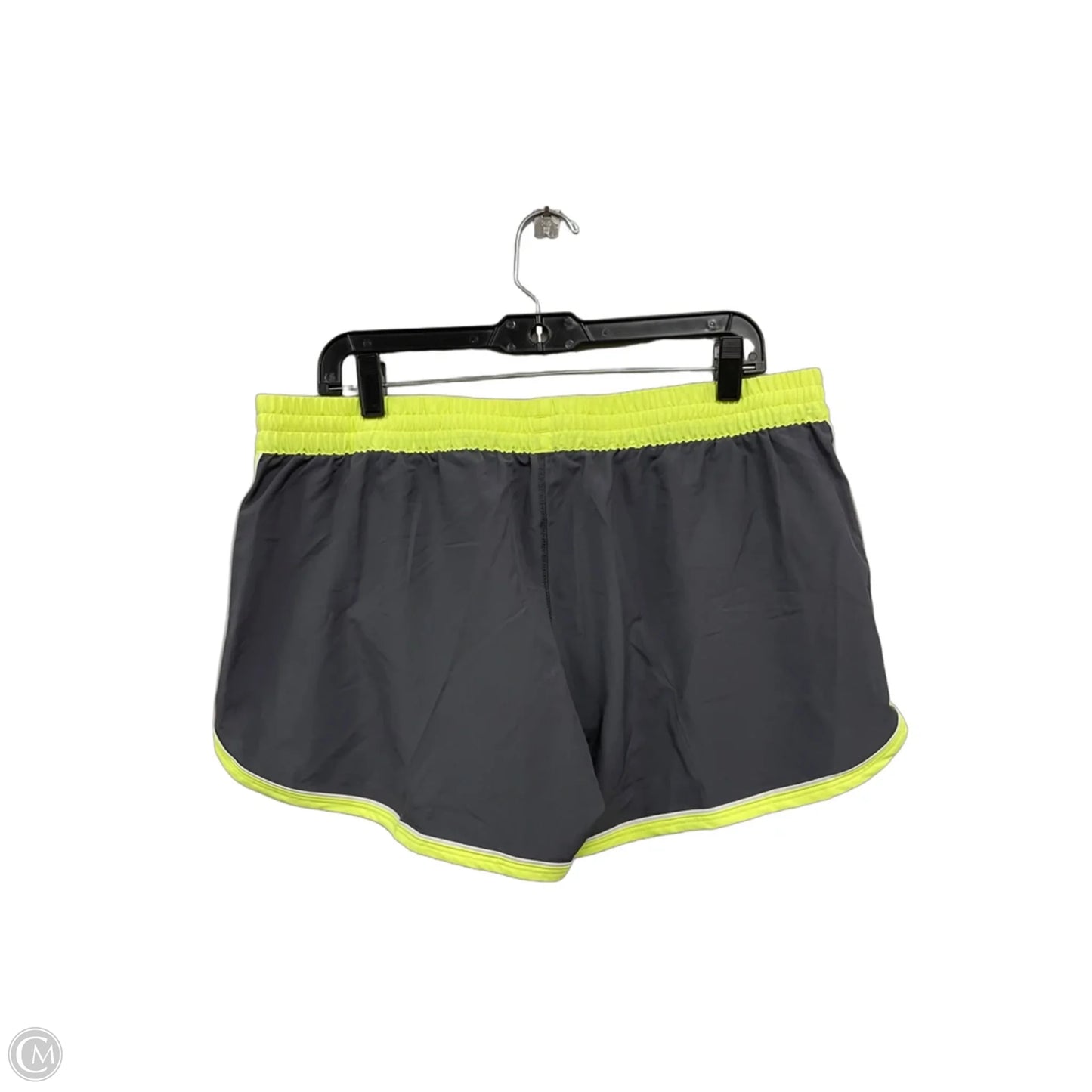 Athletic Shorts By Under Armour In Grey & Yellow, Size: L