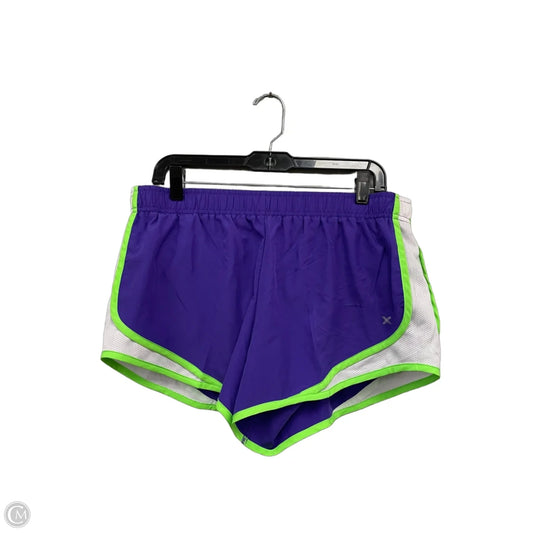 Athletic Shorts By Xersion In Green & Purple, Size: L