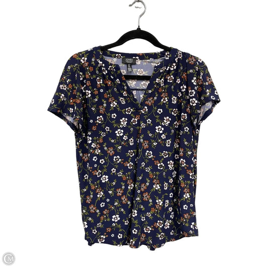 Top Short Sleeve By Jones New York In Blue & Brown, Size: S