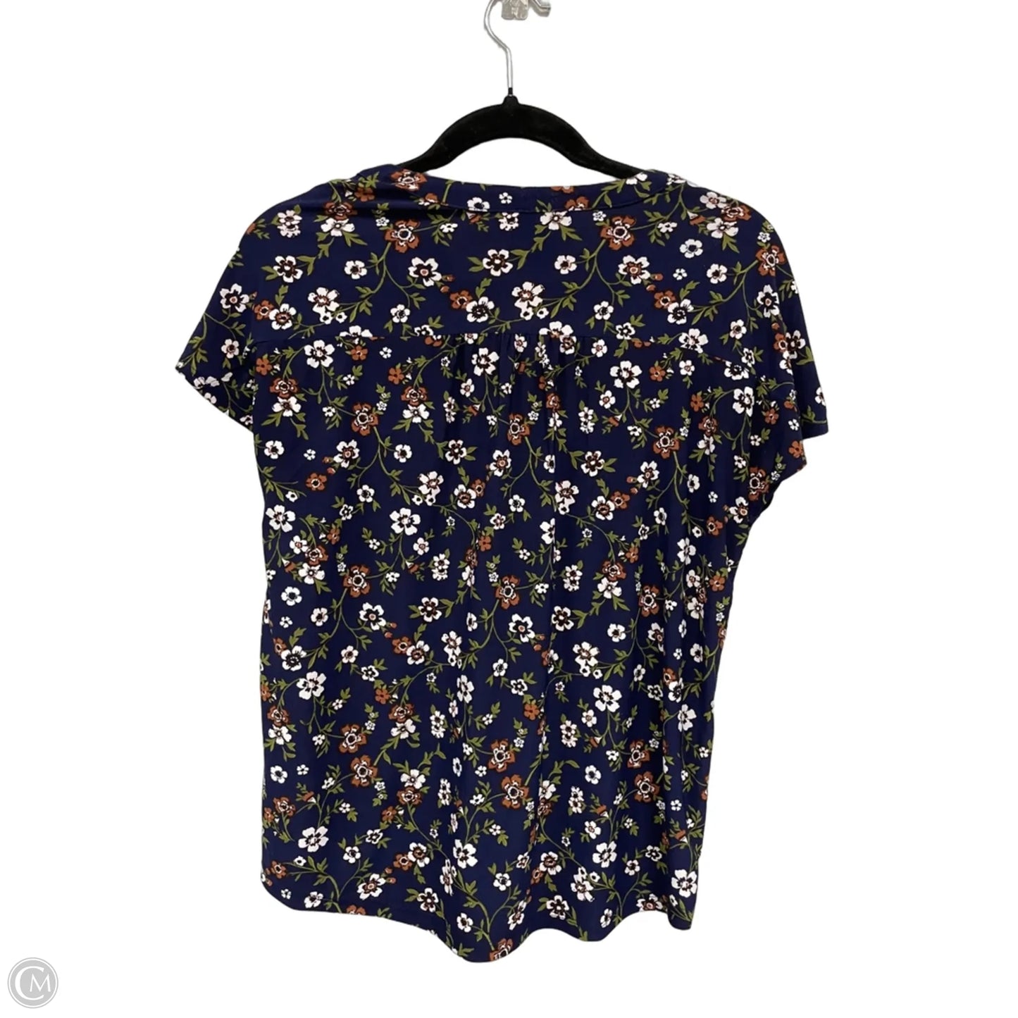Top Short Sleeve By Jones New York In Blue & Brown, Size: S