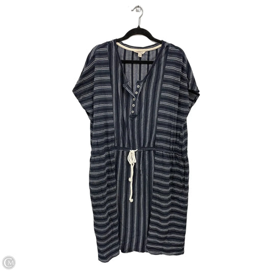 Dress Casual Midi By Lucky Brand In Blue & White, Size: 3