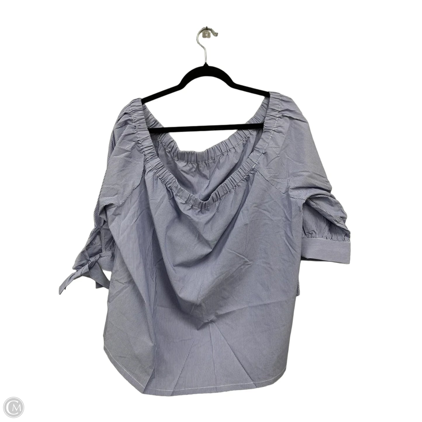 Top Short Sleeve By Marled In Blue & White, Size: 3x
