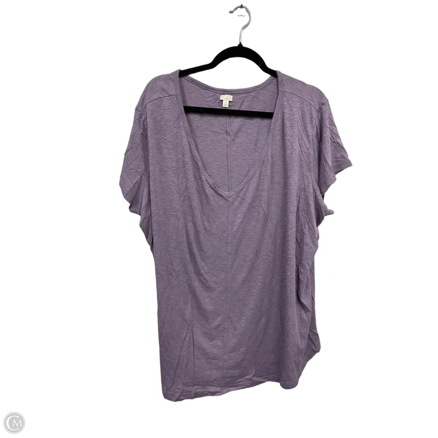 Top Short Sleeve Basic By 14th And Union In Purple, Size: 3x