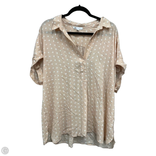 Blouse Short Sleeve By Dr2 In Cream & White, Size: Xl