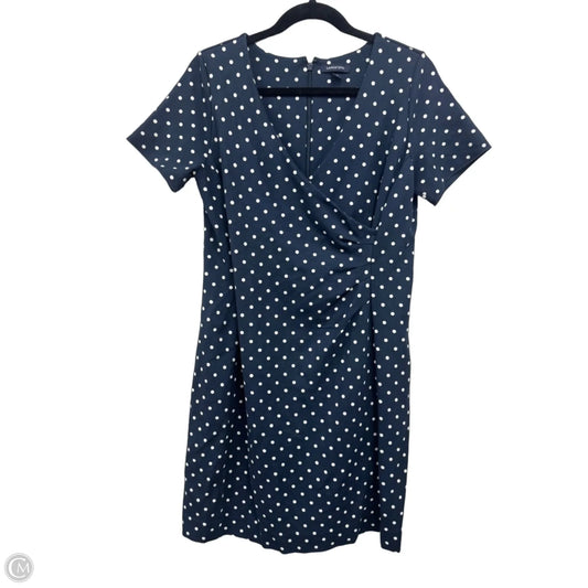 Dress Casual Midi By Lands End In Blue & White, Size: 12