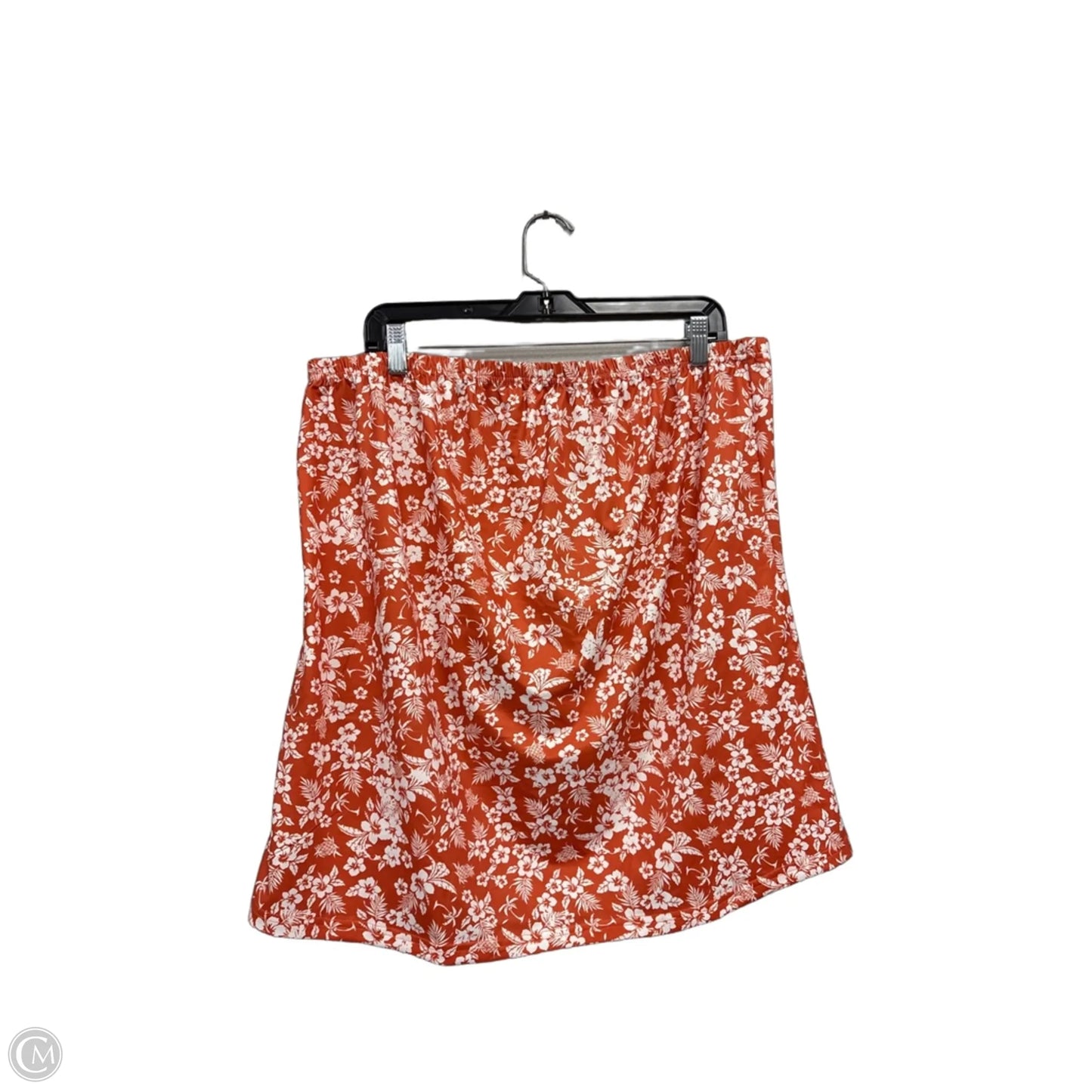 Skirt Midi By Clothes Mentor In Orange & White, Size: 3x