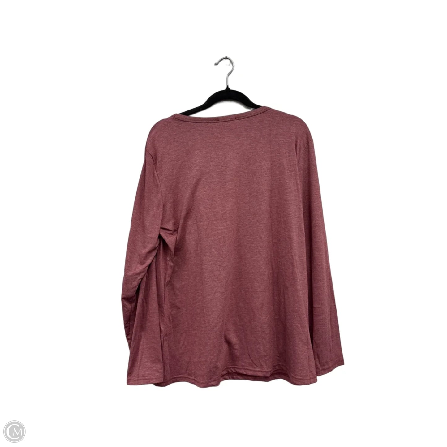 Top Long Sleeve Basic By Zeagoo In Maroon, Size: 2x