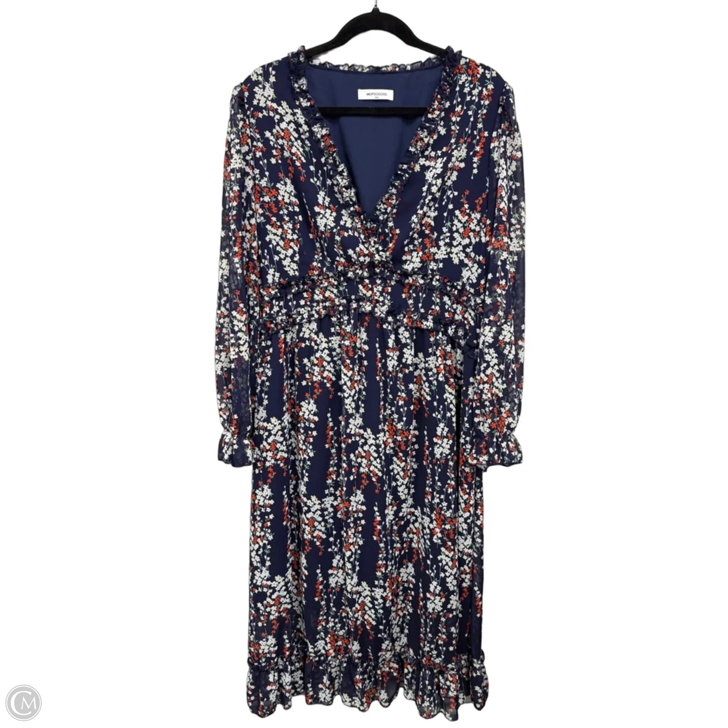 Dress Casual Maxi By Clothes Mentor In Blue & Orange, Size: Xxl