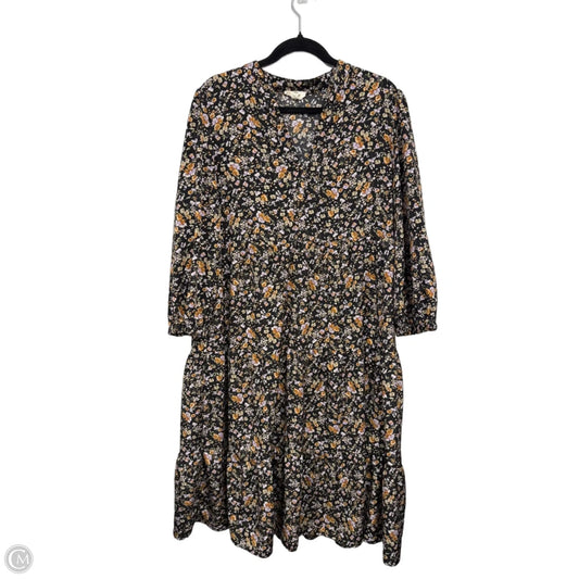 Dress Casual Midi By Entro In Black & Green, Size: L