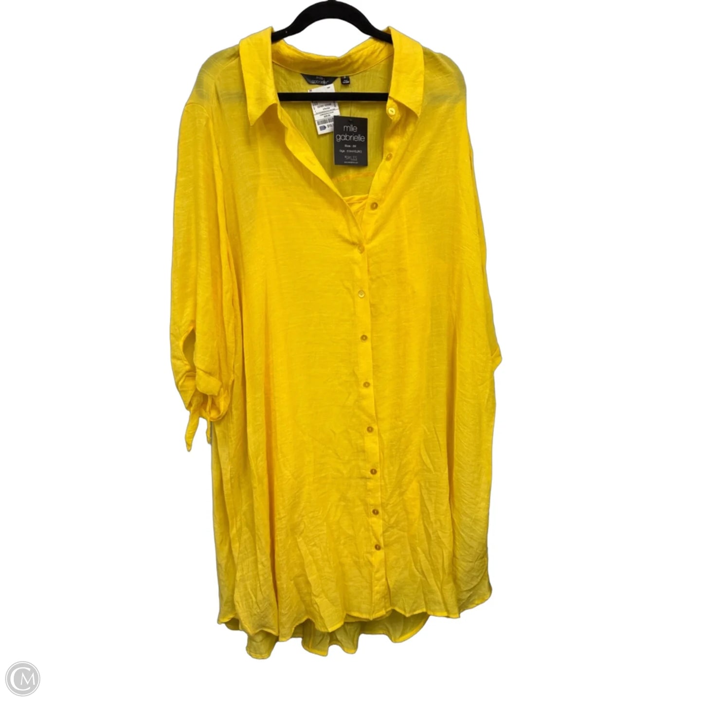 Dress Casual Midi By Mlle Gabrielle In Yellow, Size: 3