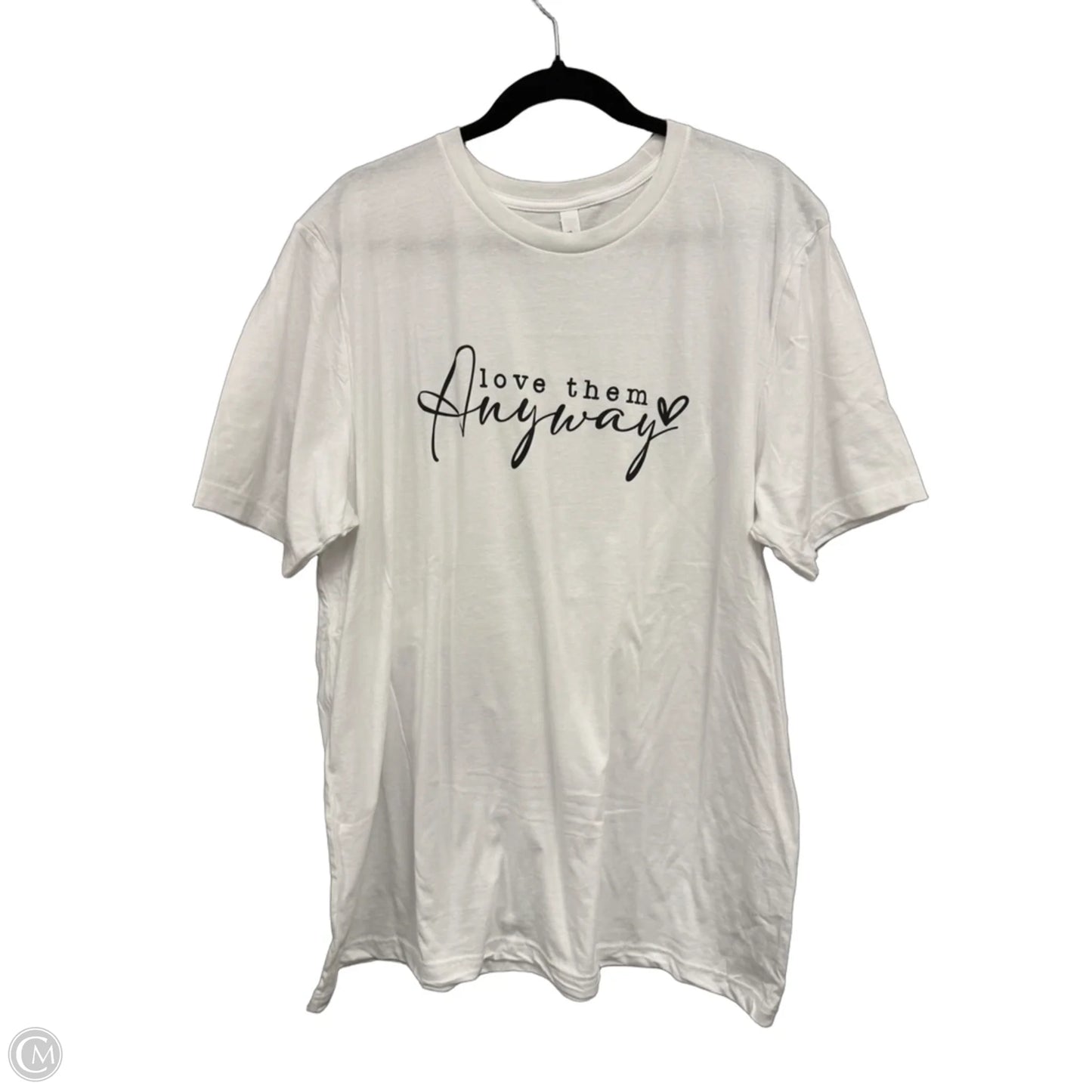 Top Short Sleeve Basic By Clothes Mentor In Black & White, Size: 2x