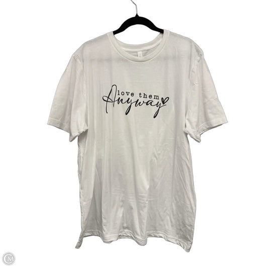 Top Short Sleeve Basic By Clothes Mentor In Black & White, Size: 2x