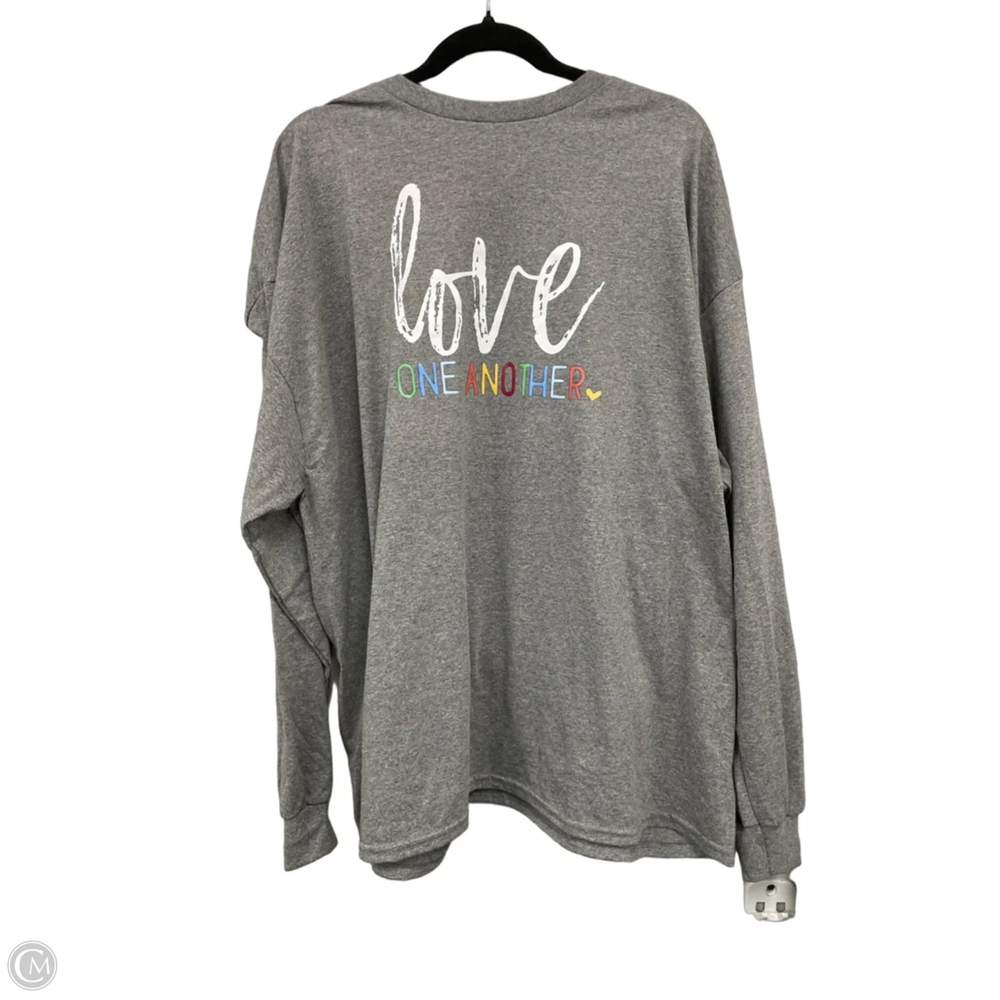 Top Long Sleeve Basic By Gildan In Grey, Size: 3x