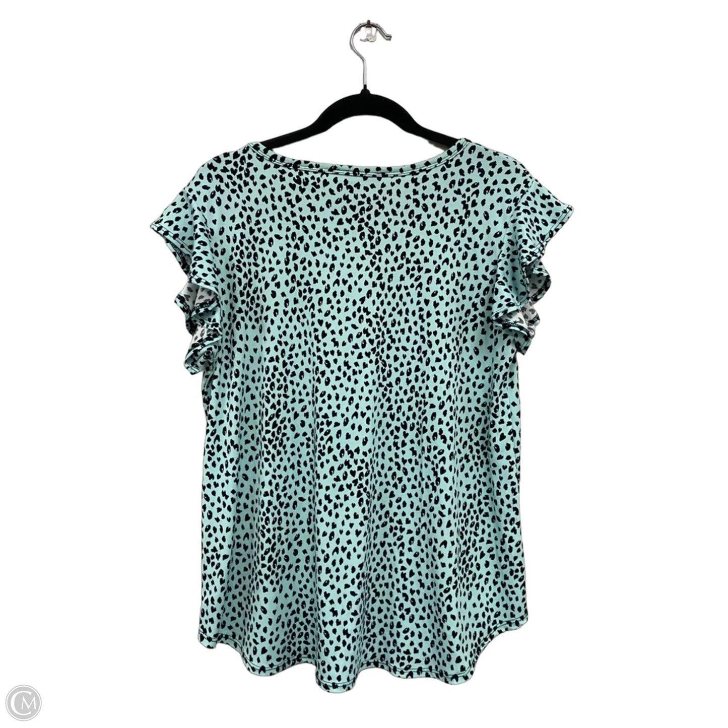 Top Short Sleeve By Heimish Usa In Black & Blue, Size: L