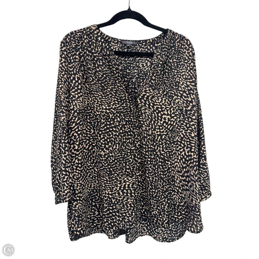 Blouse 3/4 Sleeve By Clothes Mentor In Black & Cream, Size: L