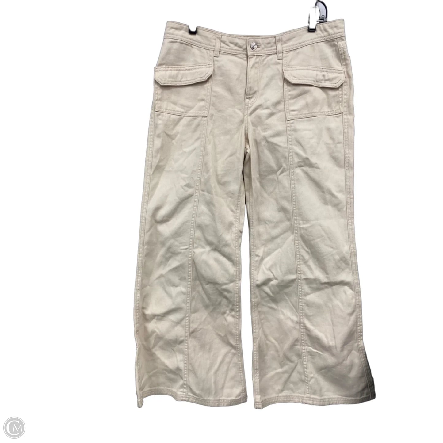 Jeans Wide Leg By Divided In Cream Denim, Size: 10