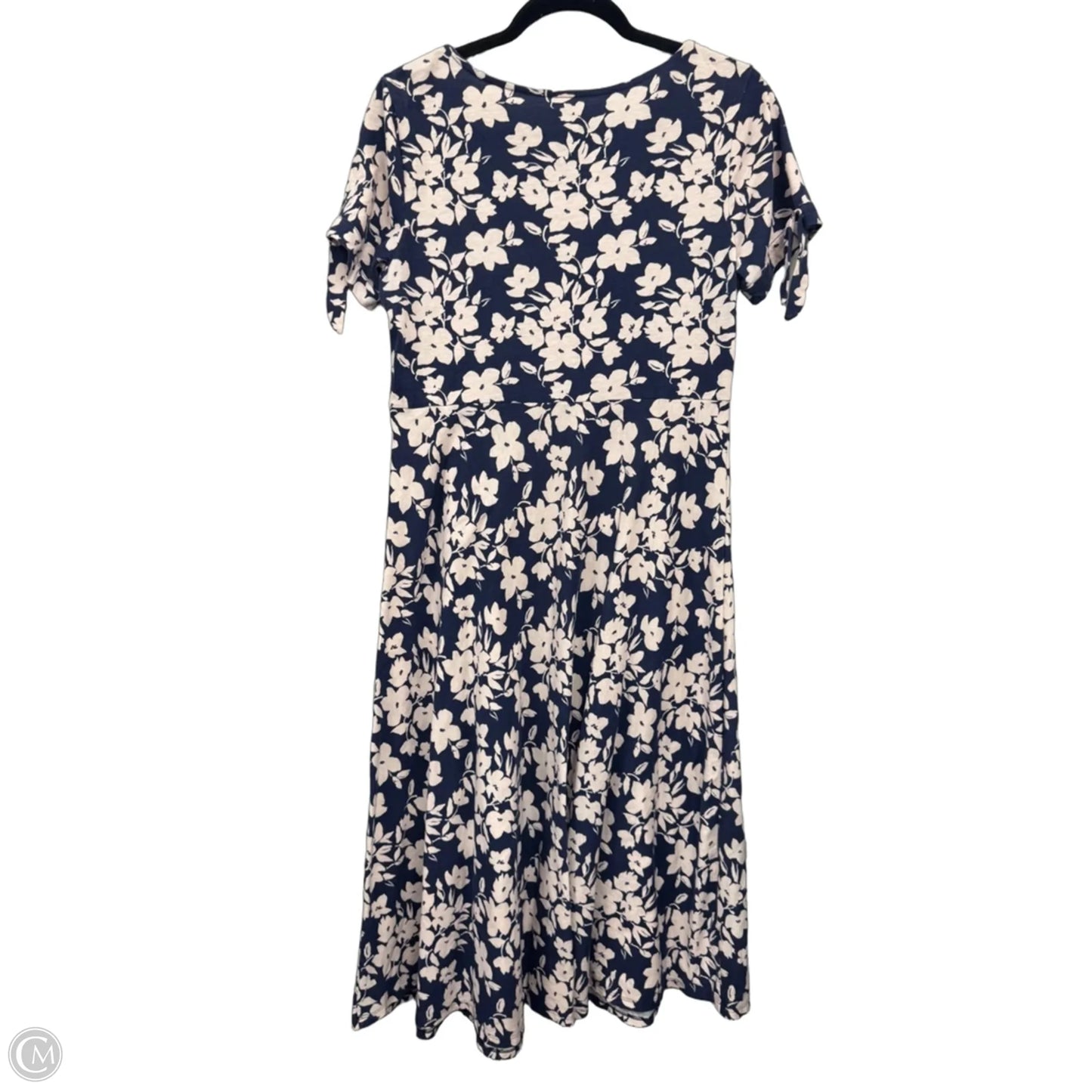 Dress Casual Midi By Croft And Barrow In Blue & White, Size: M