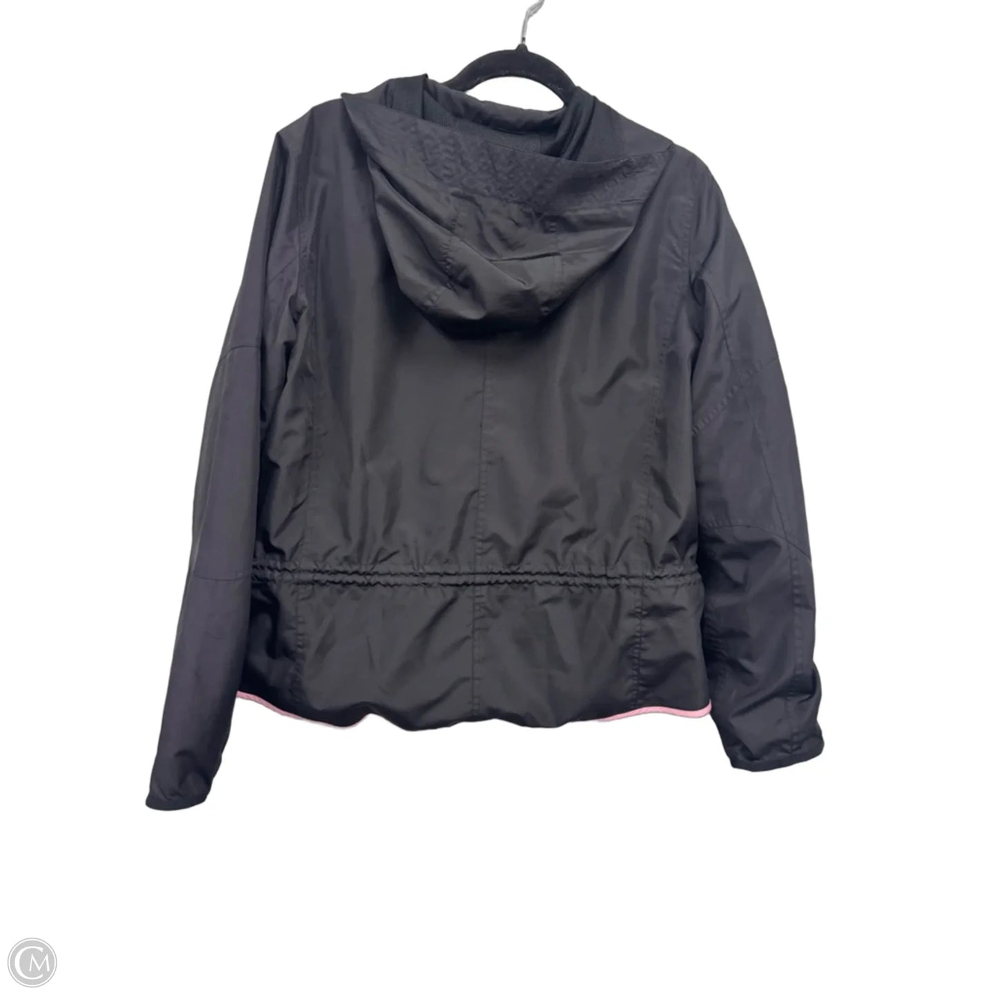 Jacket Windbreaker By Lauren By Ralph Lauren In Black & Pink, Size: L