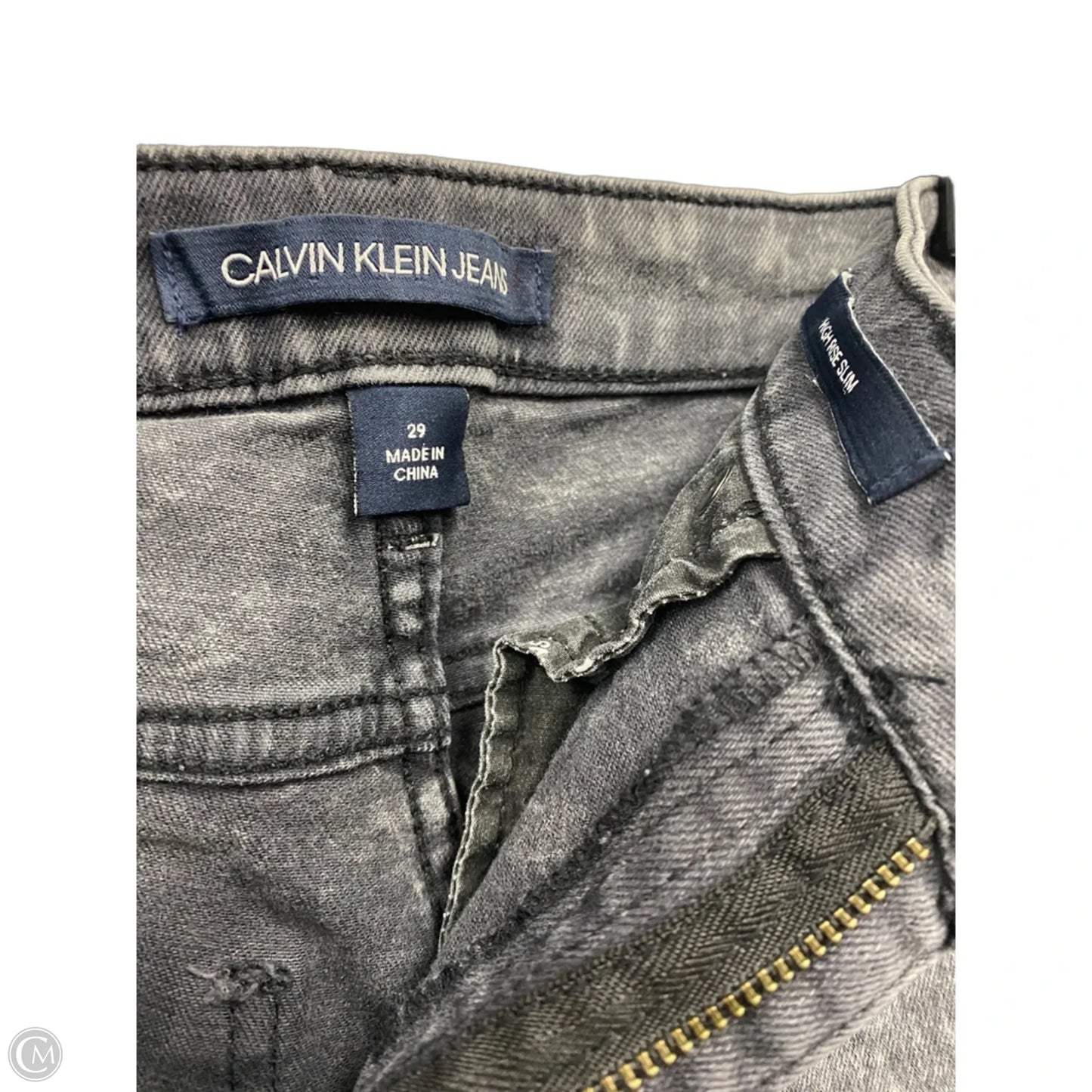 Jeans Skinny By Calvin Klein In Grey, Size: 8
