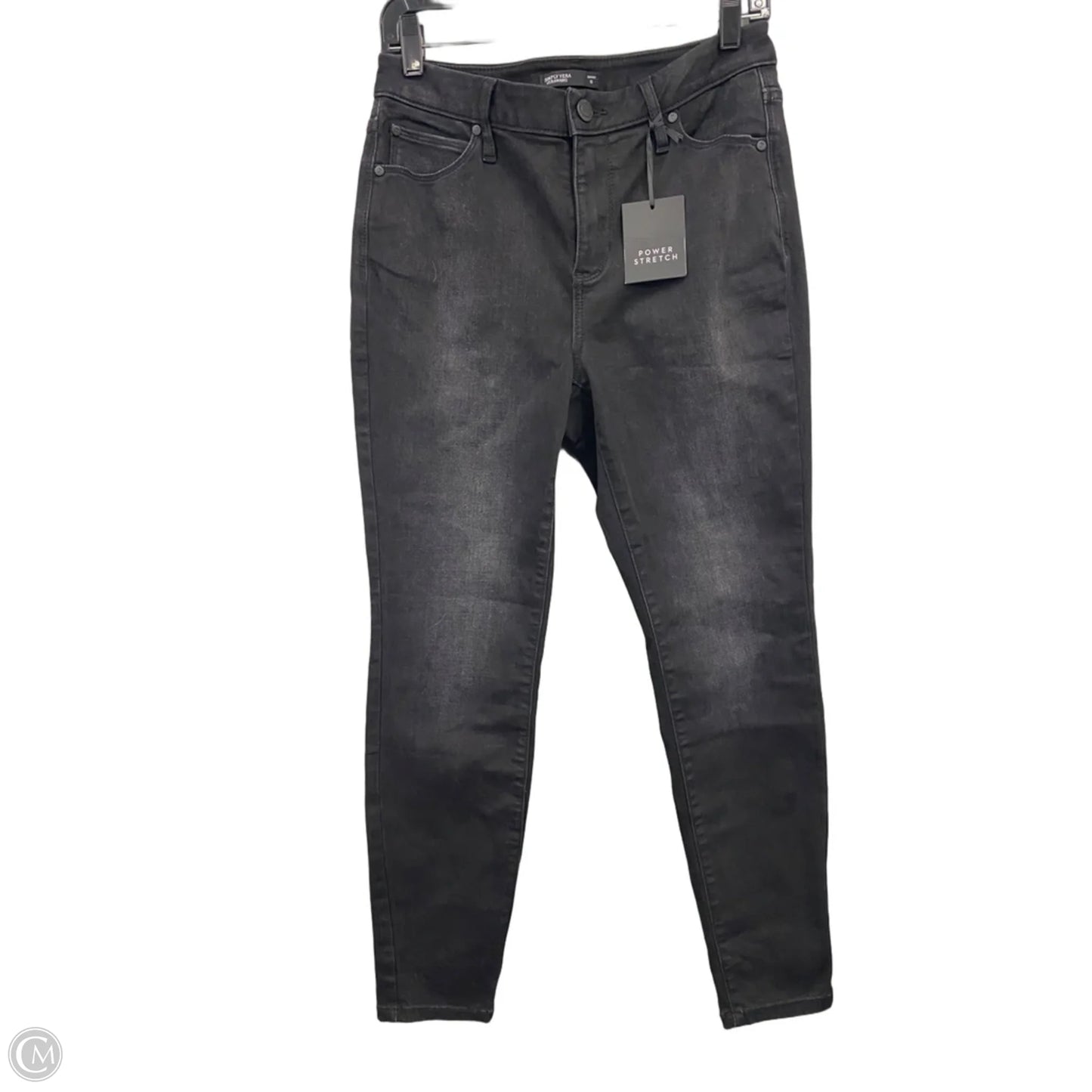 Jeans Skinny By Simply Vera In Black Denim, Size: 10