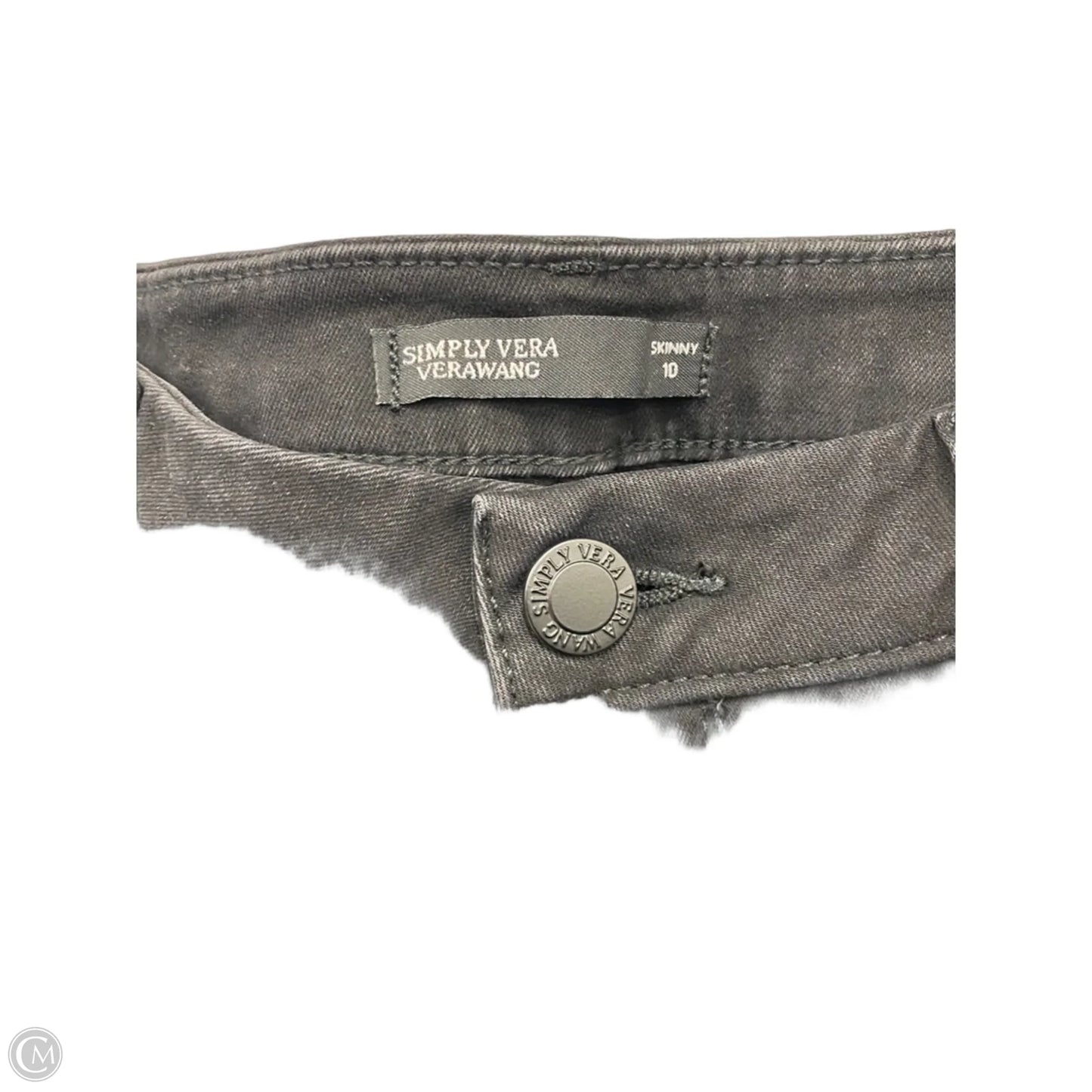 Jeans Skinny By Simply Vera In Black Denim, Size: 10