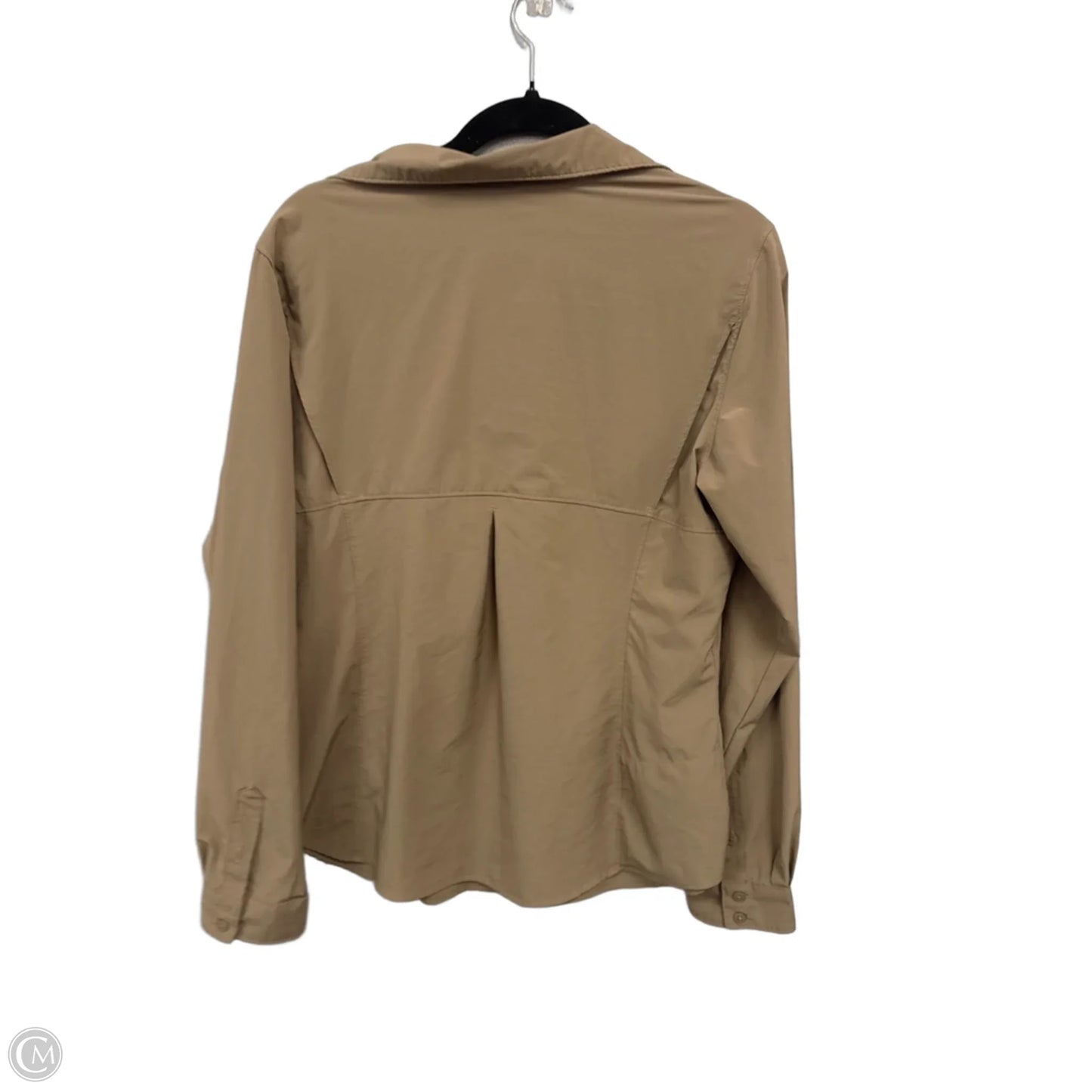 Athletic Top Long Sleeve Collar By Columbia In Brown, Size: Xl