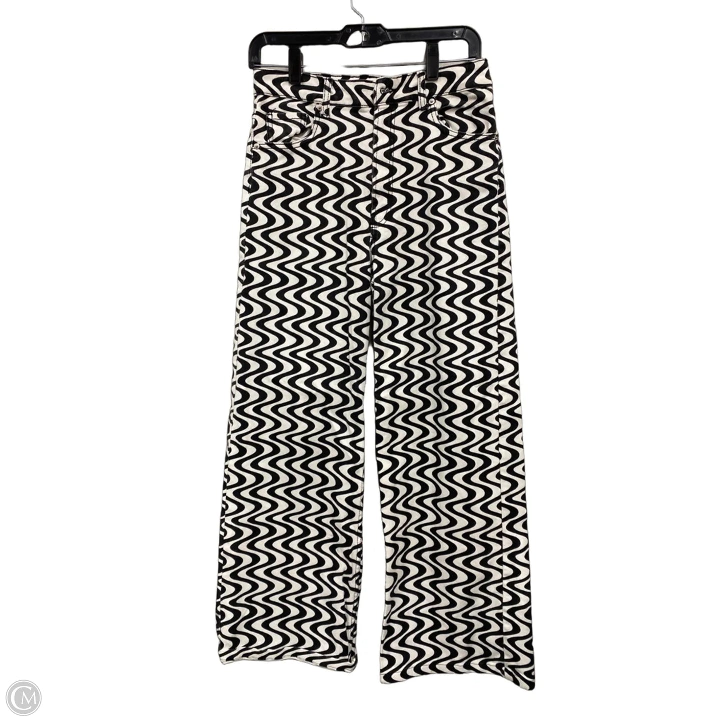 Jeans Wide Leg By Divided In Black & White, Size: M