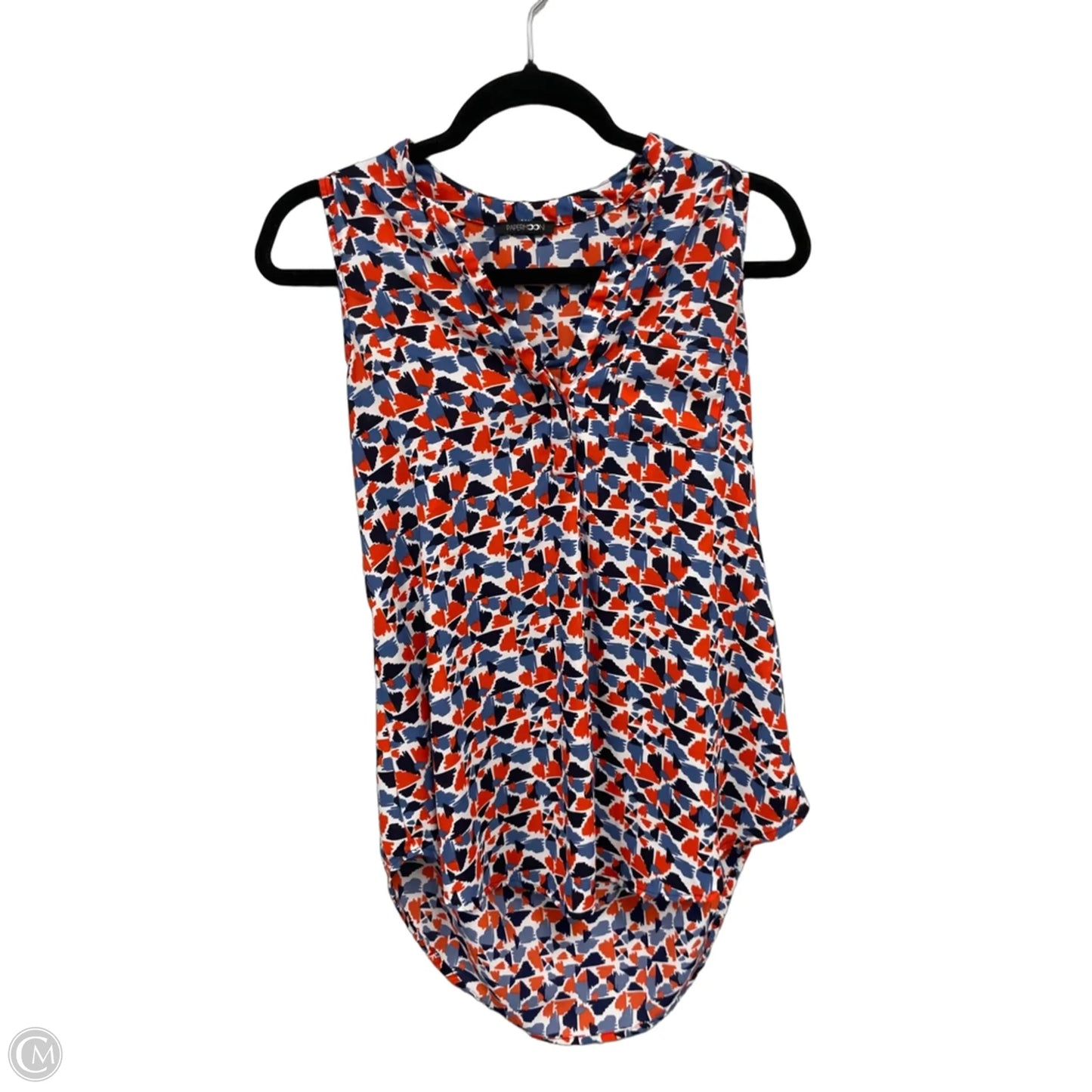 Blouse Sleeveless By Papermoon In Blue & Orange, Size: S