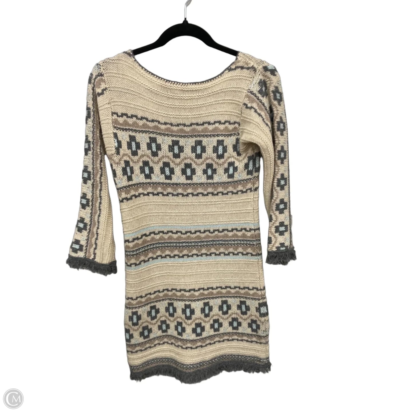 Dress Sweater By Calypso St Barth In Cream & Grey, Size: Xs