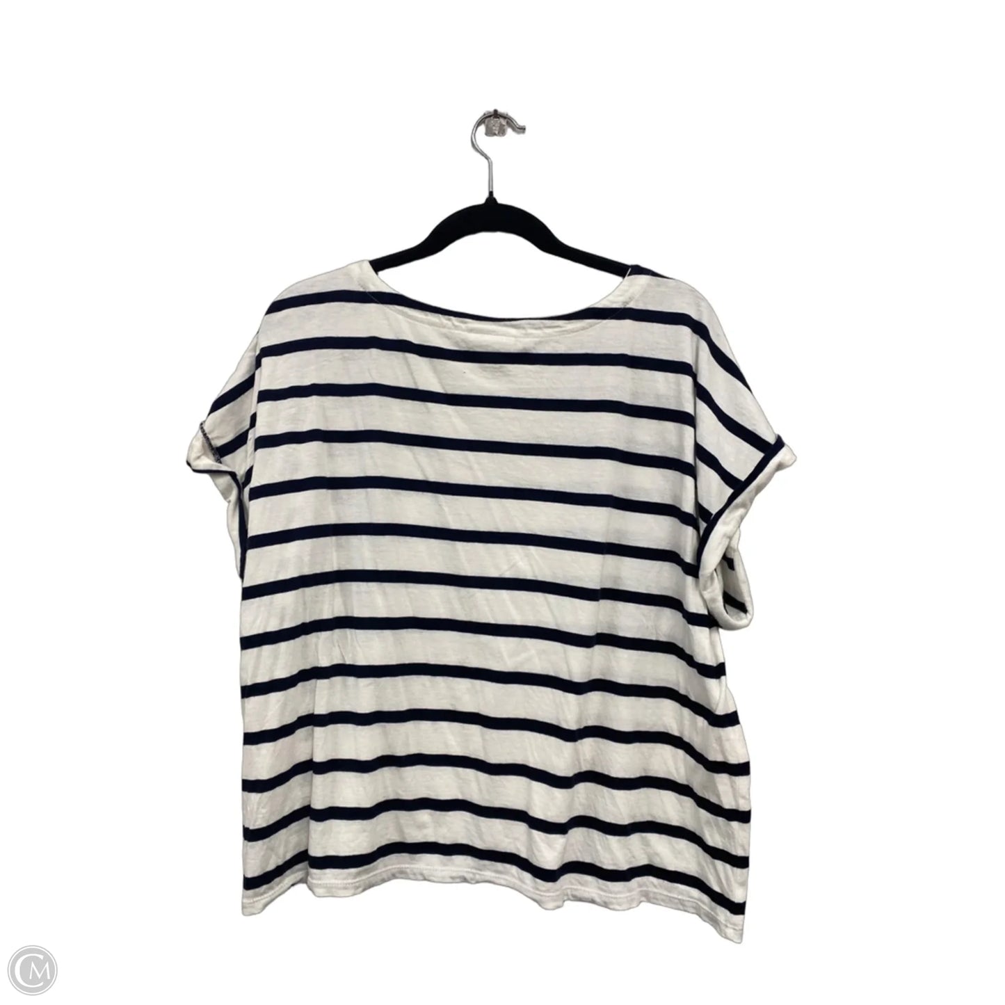 Top Short Sleeve Basic By J. Jill In Blue & White, Size: L