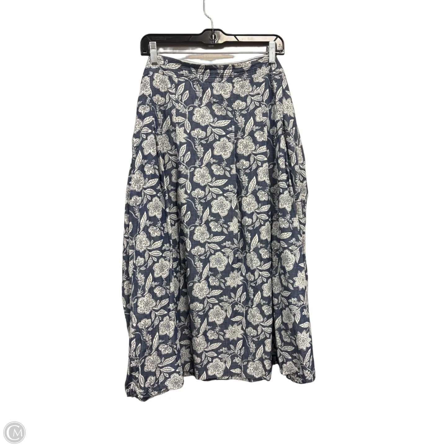 Skirt Midi By Clothes Mentor In Blue & White, Size: 16