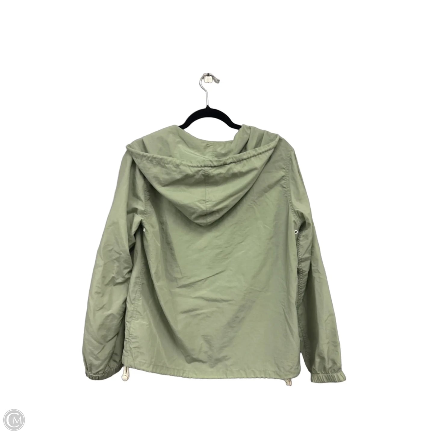 Jacket Windbreaker By Clothes Mentor In Green & White, Size: S