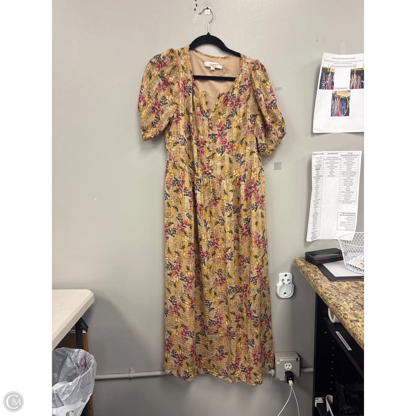 Dress Casual Maxi By Loft In Brown & Pink, Size: M