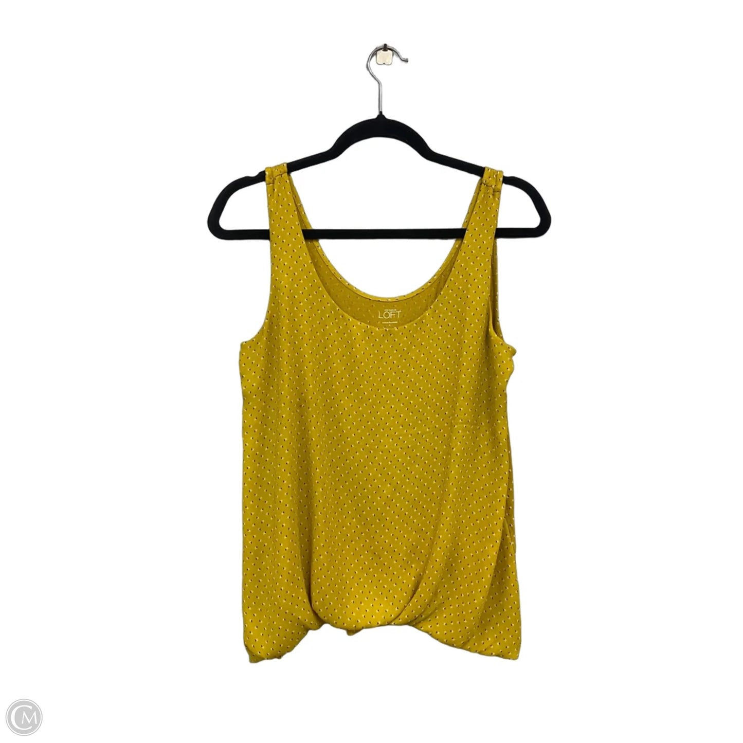 Top Sleeveless By Loft In White & Yellow, Size: S