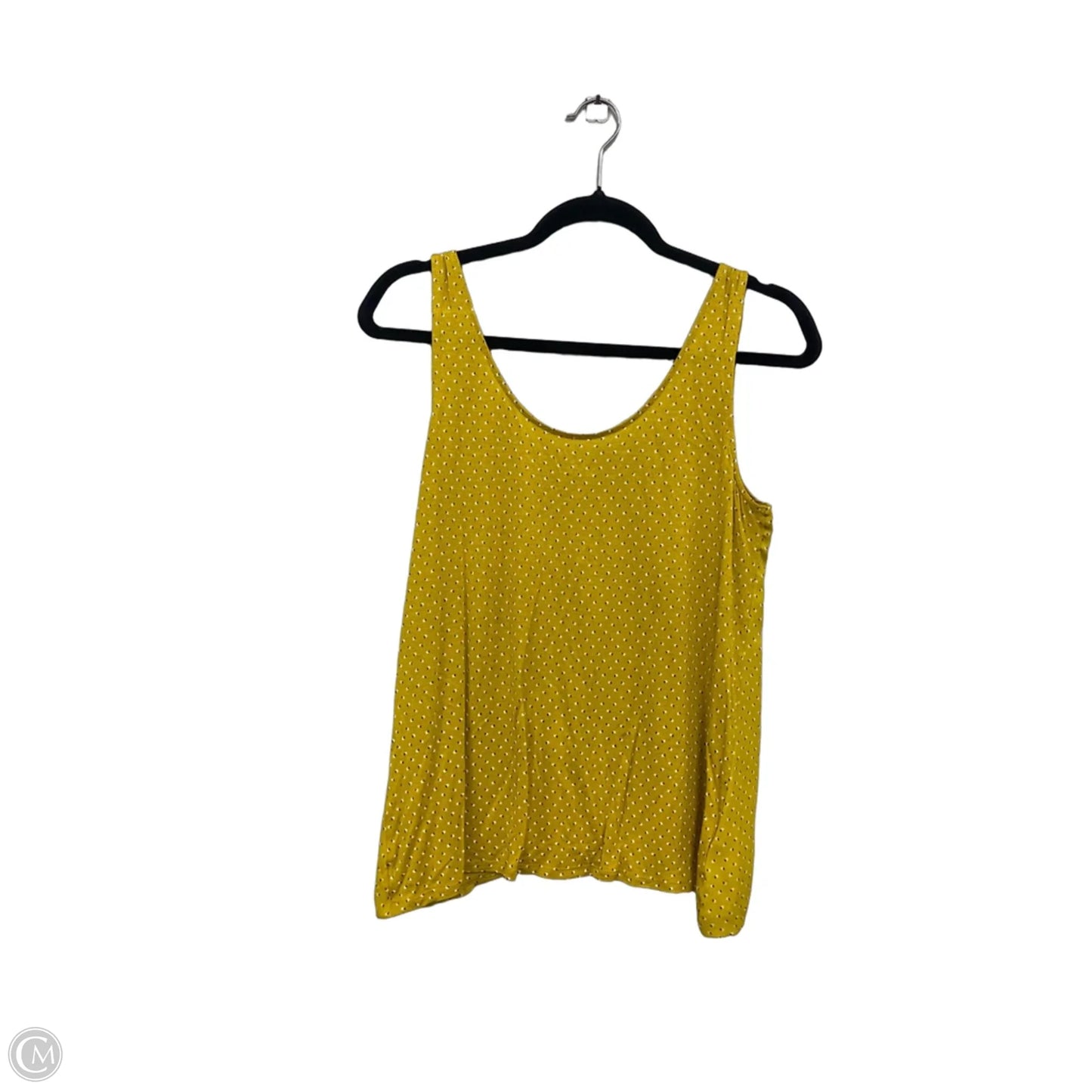 Top Sleeveless By Loft In White & Yellow, Size: S