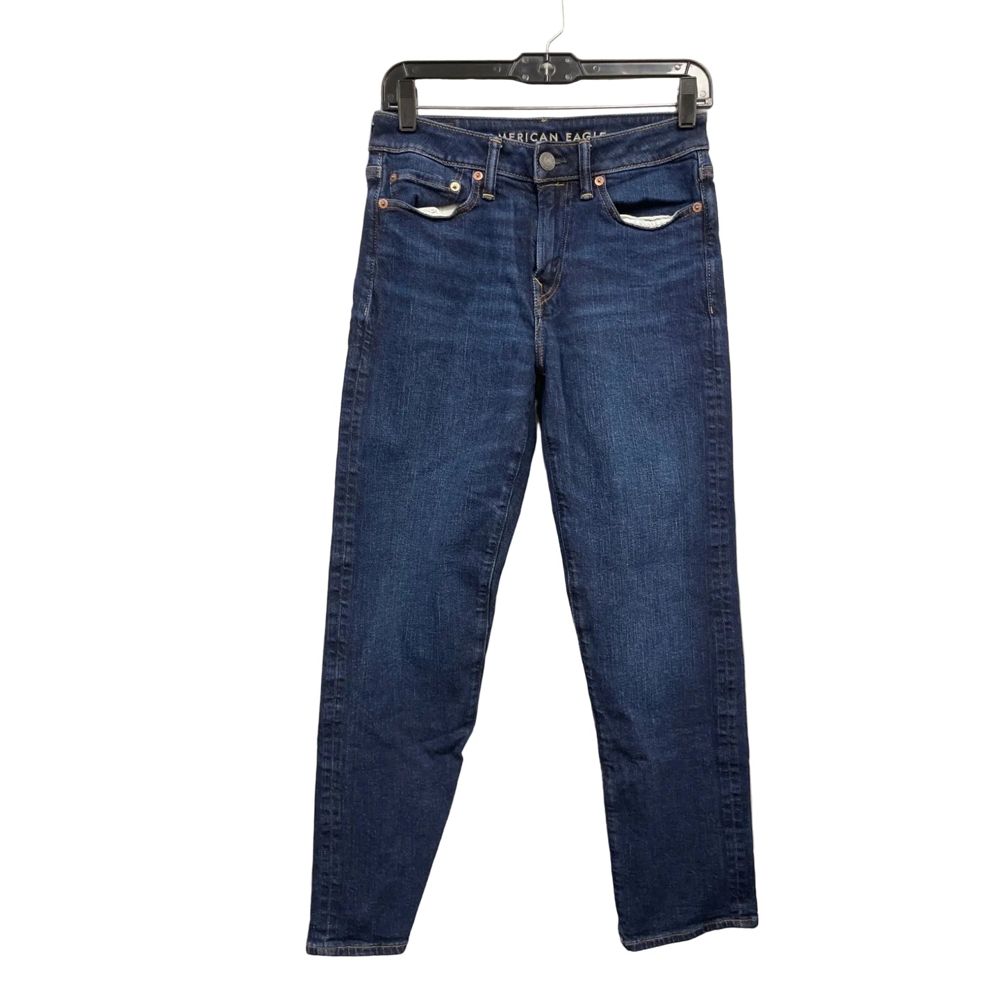 Jeans Straight By American Eagle In Blue Denim, Size: 10