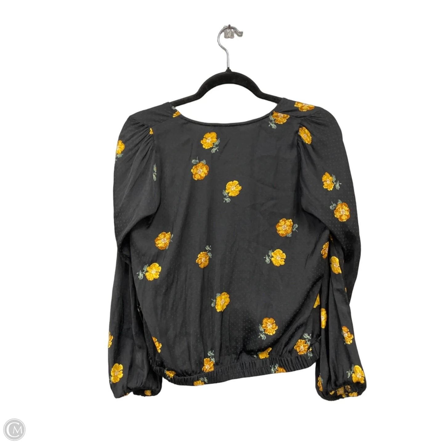 Blouse Long Sleeve By Madewell In Black & Yellow, Size: S