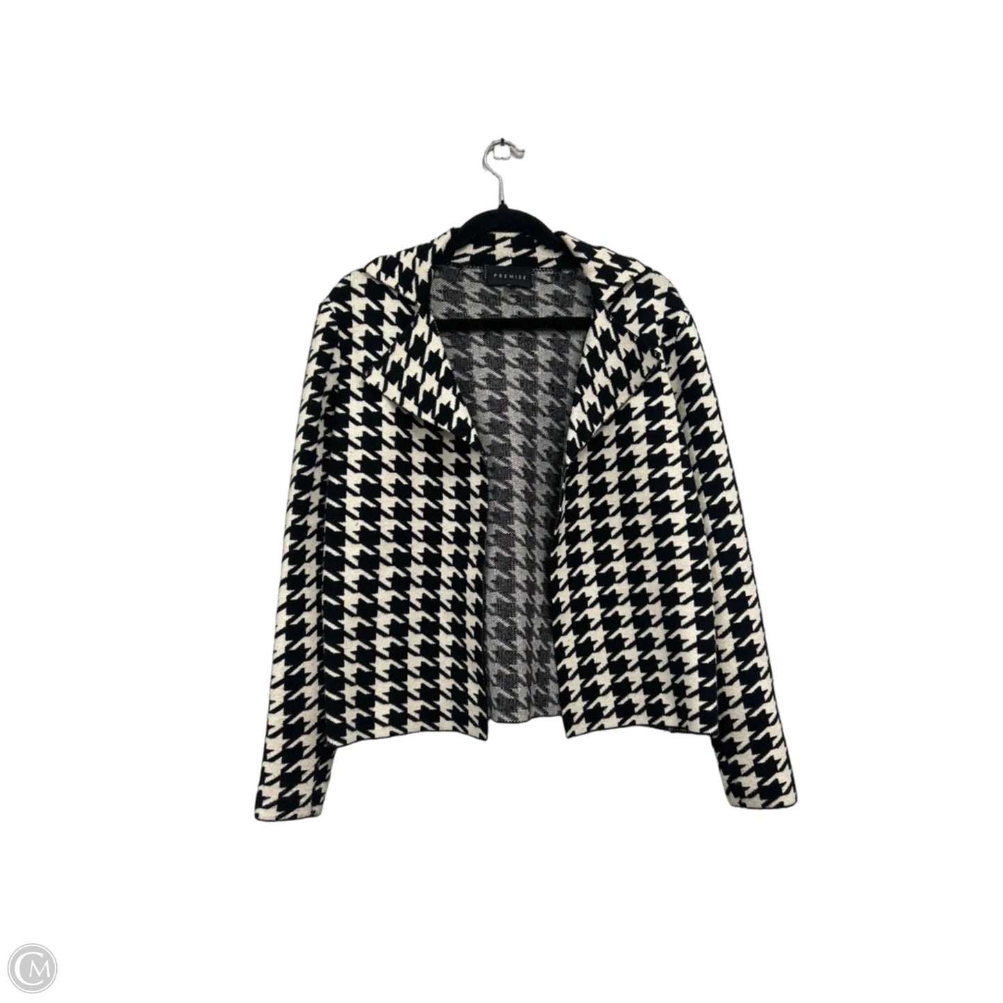 Sweater Cardigan By Premise In Black & White, Size: Sp