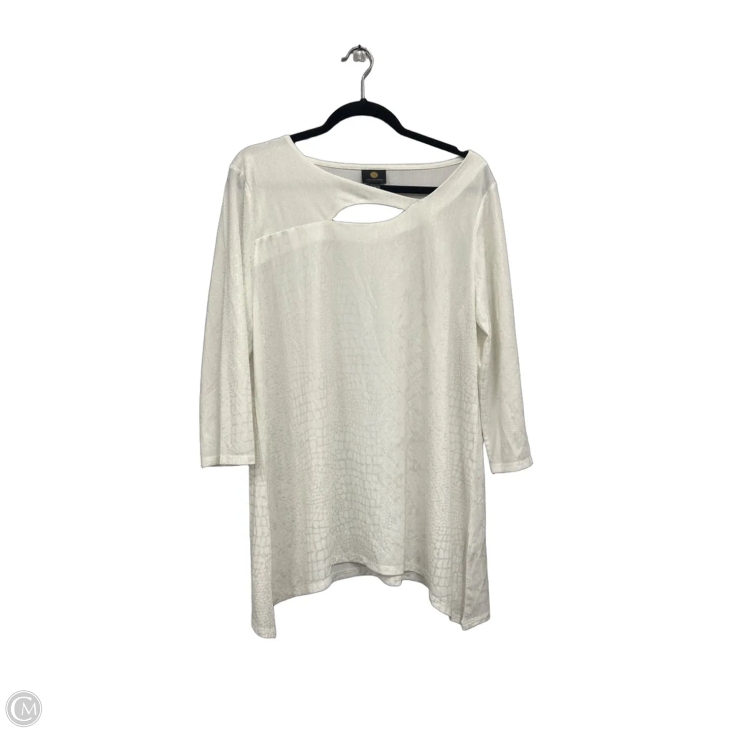 Top 3/4 Sleeve By Clothes Mentor In White, Size: L