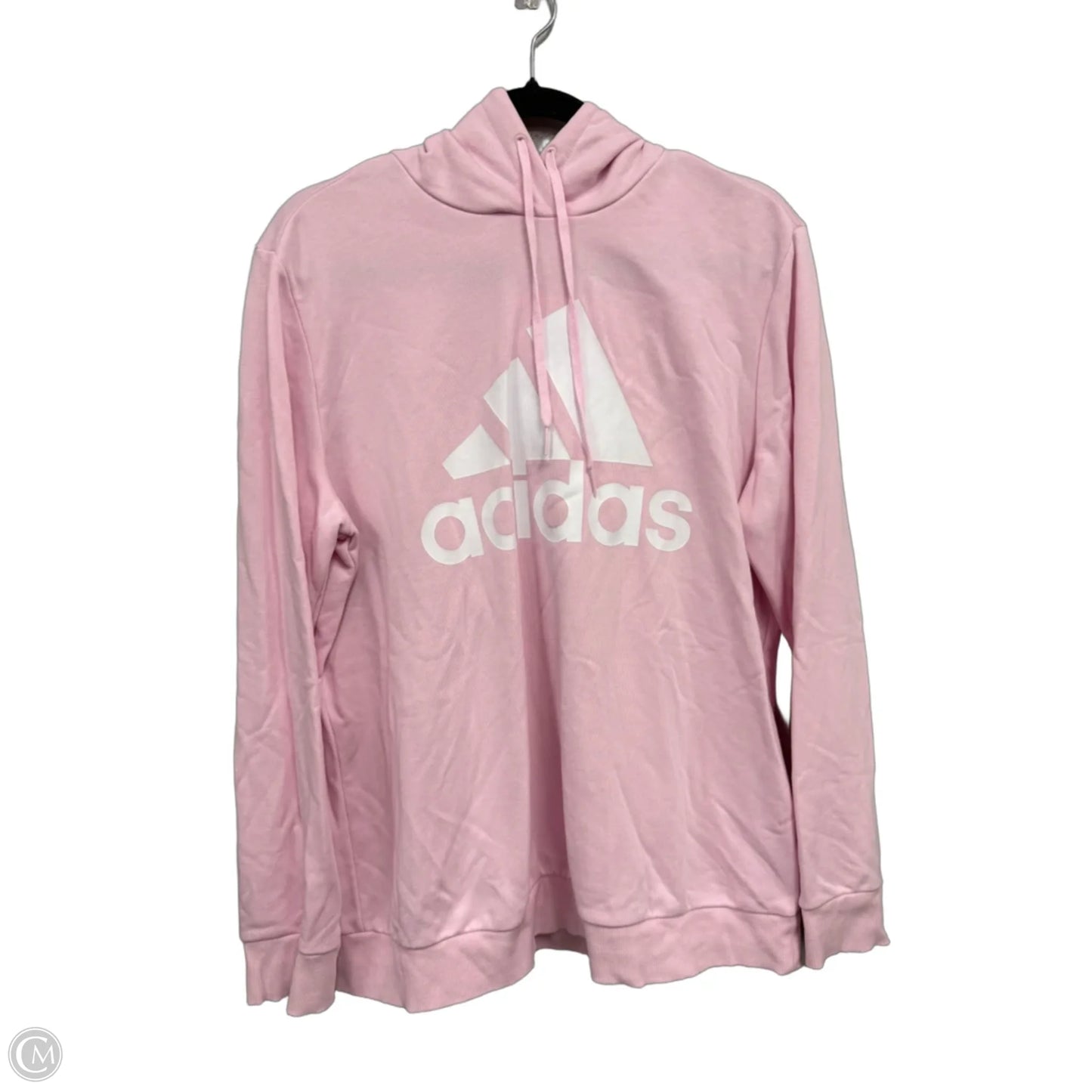 Athletic Sweatshirt Hoodie By Adidas In Pink & White, Size: Xl